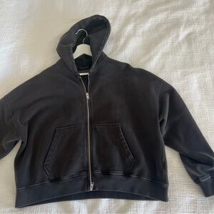 Abercrombie&Fitch Cropped Black Zip-Up Hoodie